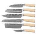 Shinrai Knives - Akari Damascus Print 6-piece knife set