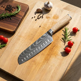 Shinrai Knives - Akari Damascus Print Santoku knife 18 cm