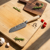 Shinrai Knives - Akari Damascus Print Santoku knife 13 cm