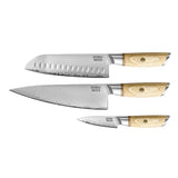 Shinrai Knives - Hikari Damascus 3-Piece Set - Chef's Knife + Santoku + Paring Knife