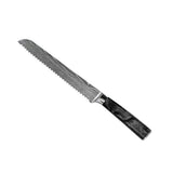 Damascus Print Epoxy Onyx 4-piece Knife Set - Santoku + Bread Knife + Nakiri + Paring Knife
