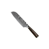 Damascus Print 5-Piece Knife Set - Chef's Knife + Bread Knife + Nakiri + Small Santoku + Paring Knife