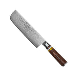 MICARTA JEWELS 7-PIECE DAMASCUS KNIFE SET + ACACIA HOLDER