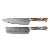 Eclipse 2-Piece Damascus Knife Set - Chef's Knife + Nakiri