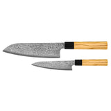 Takumi Kaza 2-piece Damascus Knife Set - Santoku + Paring Knife