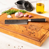 Hammered Damascus BR - Nakiri Knife 18 cm