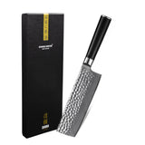 Hammered Damascus BR - Nakiri Knife 18 cm