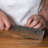 Hammered Stainless Steel - Nakiri knife 18cm
