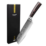 Hammered Stainless Steel - Santoku knife 18cm