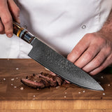 Micarta Jewels - Damascus Chef's Knife 20 cm