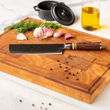 Micarta Jewels - Damascus Nakiri Knife 18 cm