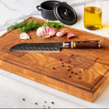 Micarta Jewels - Damascus Santoku Knife 18 cm