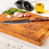 Kiritsuke Octagons Damascus Knife 23 cm - Style 1