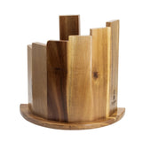 Shinrai Japan - Damascus Print 7-delige Messenset + Magnetisch Messenblok Scalae - Acacia hout Shinrai Japan