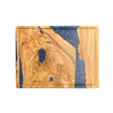 Shinrai Japan - Epoxy Sapphire Snijplank Olijfhout - 40 x 30 x 3 cm Houten snijplank Shinrai Japan