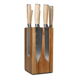 Akari Damascus Print 6-piece Knife Set + Knife Block Robur