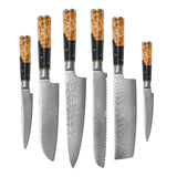 Shinrai Knives - Epoxy Onyx 6-delige Messenset + Messenblok Rotate Messenset met blok Shinrai Knives