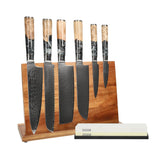 Shinrai Knives - Epoxy Onyx 6-delige Messenset + Messenblok + Slijpsteen Messenset met blok en slijpsteen Shinrai Knives