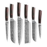 Shinrai Knives - Hammered RVS 6-delige Messenset Messenset Shinrai Knives