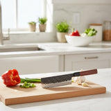 Shinrai Knives - Kurayami 4-piece Damascus Knife Set - Santoku + Bread Knife + Nakiri + Paring Knife