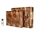 Luxury Acacia Wood End Grain Cutting Board Bundle