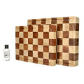 Luxury Checkerboard End Grain Cutting Board Bundle