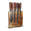 Shinrai Knives - Micarta Jewels 7-delige Messenset + Messenblok Cito dubbelzijdig Messenset met blok Shinrai Knives