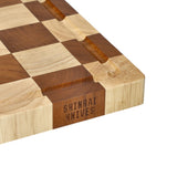 Shinrai Knives - Checkerboard Acacia Wood End Grain Cutting Board - 35 × 25 × 2.5 cm
