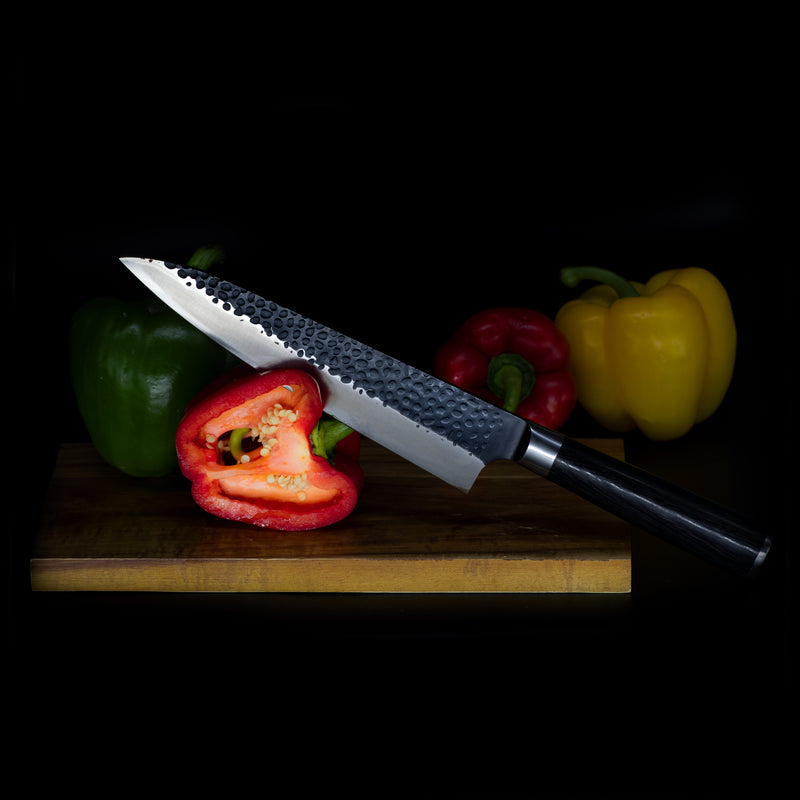 Hammered Stainless Steel Black Series - Chef's knife