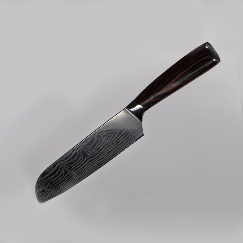 Quality Damascus print - Santoku knife