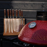 Micarta Jewels 7-piece Damascus knife set