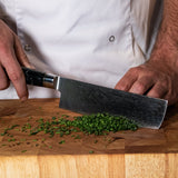 Epoxy Onyx 6-delige Damascus Messenset + Acaciahouder Enkelzijdig Shinrai Japan