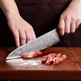 Epoxy Ruby - Damascus Koksmes 20 cm Koksmes Shinrai Japan