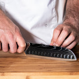 Messenset Damascus print 9-delig + Acacia Houder Dubbelzijdig Messensets Shinrai Japan