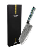 Parelmoer Jewels Damascus Nakiri mes 17 cm Shinrai Japan