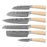 Shinrai Knives - Akari Damascus Print 6-piece knife set