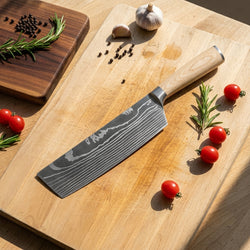 Shinrai Knives - Akari Damascus Print Nakiri knife 18 cm