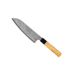 Takumi Kaza 4-piece Damascus Knife Set - Santoku + Bread Knife + Nakiri + Paring Knife