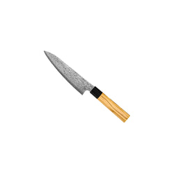 Takumi Kaza 4-piece Damascus Knife Set - Santoku + Bread Knife + Nakiri + Paring Knife