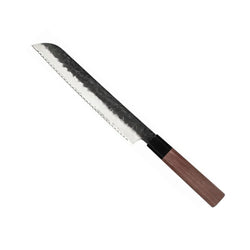 Shinrai Knives - Kurayami 4-piece Damascus Knife Set - Santoku + Bread Knife + Nakiri + Paring Knife