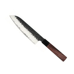 Shinrai Knives - Kurayami 4-piece Damascus Knife Set - Santoku + Bread Knife + Nakiri + Paring Knife