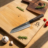 Shinrai Knives - Blackout Edition Damascus Santoku knife 18 cm