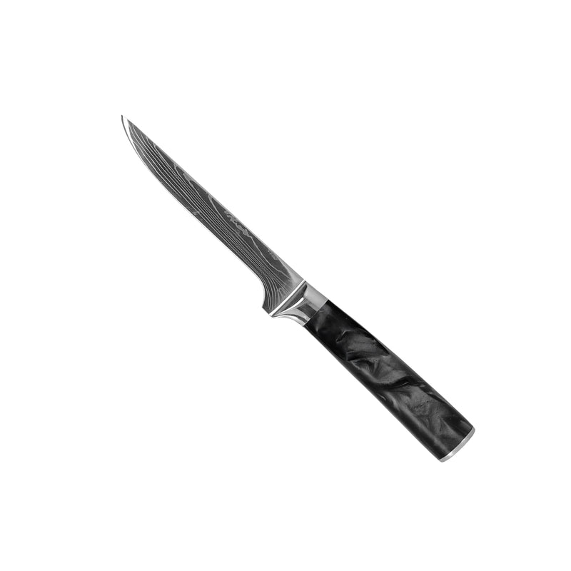 DAMASCUS PRINT ONYX EPOXY - 9 PIECE KNIFE SET