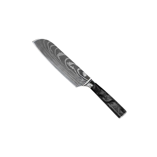 DAMASCUS ONYX PRINT SERIES - SMALL SANTOKU KNIFE (13CM)
