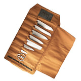 Shinrai Knives - Premium Canvas &amp; Leather Knife Roll - Brown