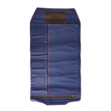 Premium Canvas & Leather Knife Roll, Dark Blue