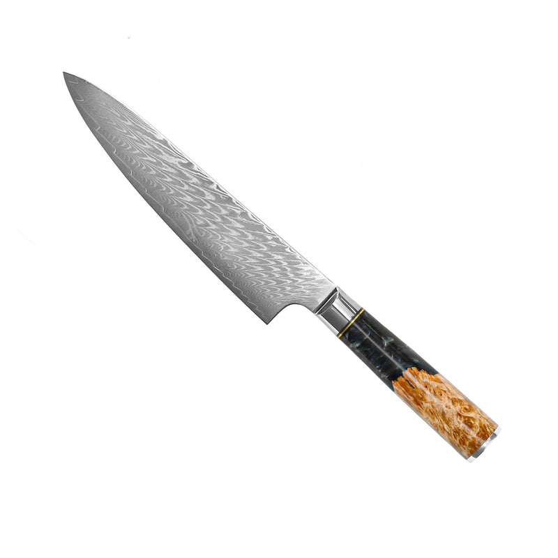 Epoxy Onyx 2-piece Damascus Knife Set - Chef's knife + Santoku knife
