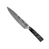 EPOXY ONYX 9-PIECE DAMASCUS PRINT KNIFE SET + ACACIA HOLDER