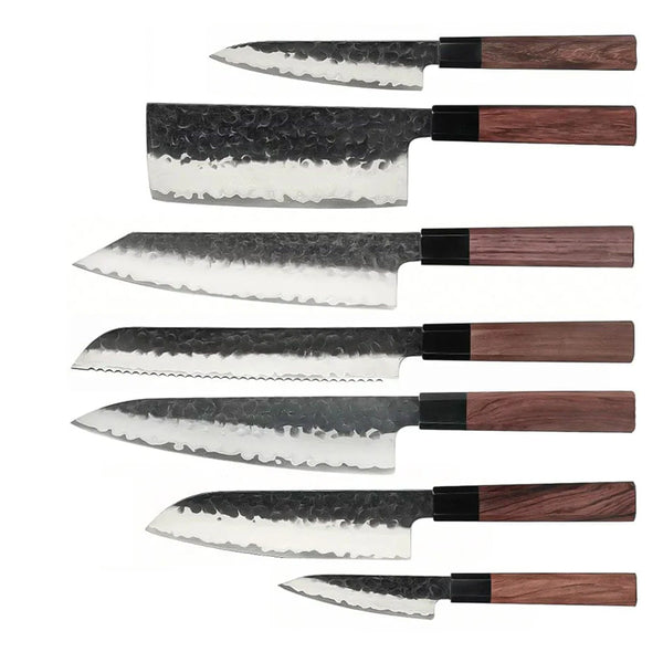 Shinrai Knives - Kurayami 7-piece Damascus Knife Set