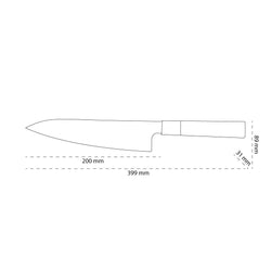 Shinrai Knives - Kurayami Damascus Chef's Knife 20 cm